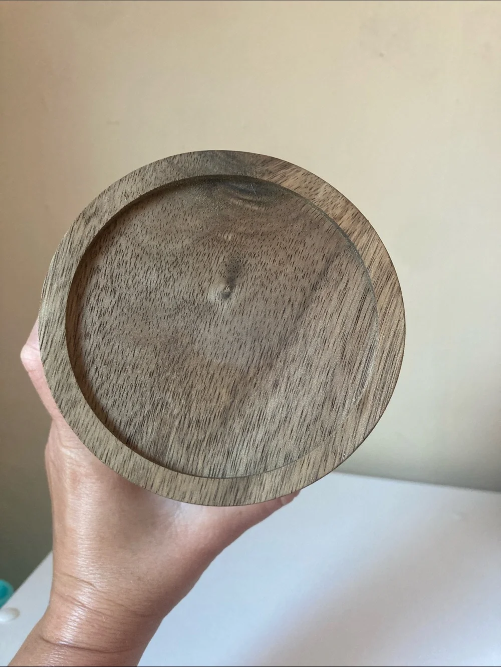 Embossed Glass Storage Jar with Wooden Lid